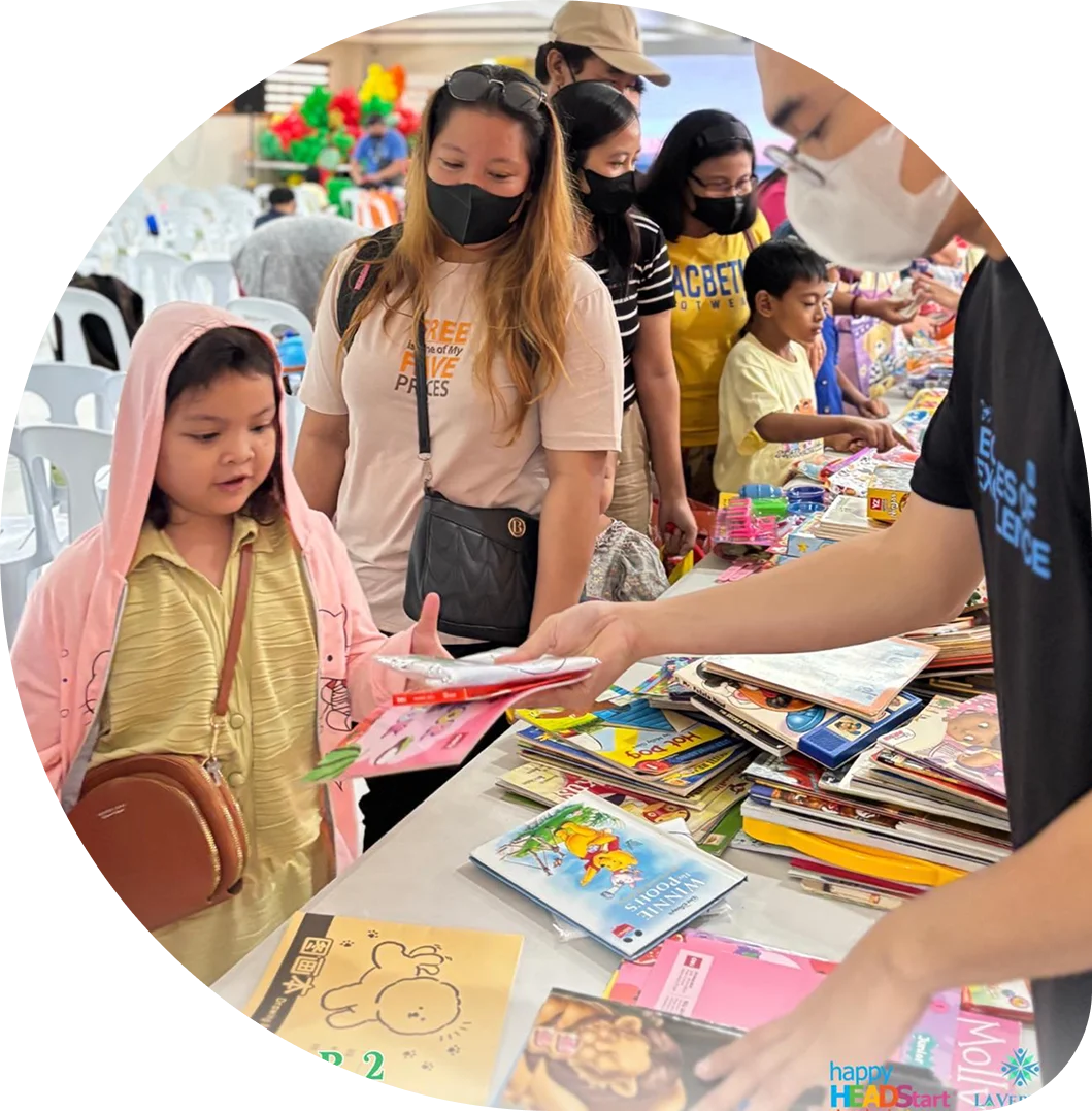 Happy Head Start students received school materials